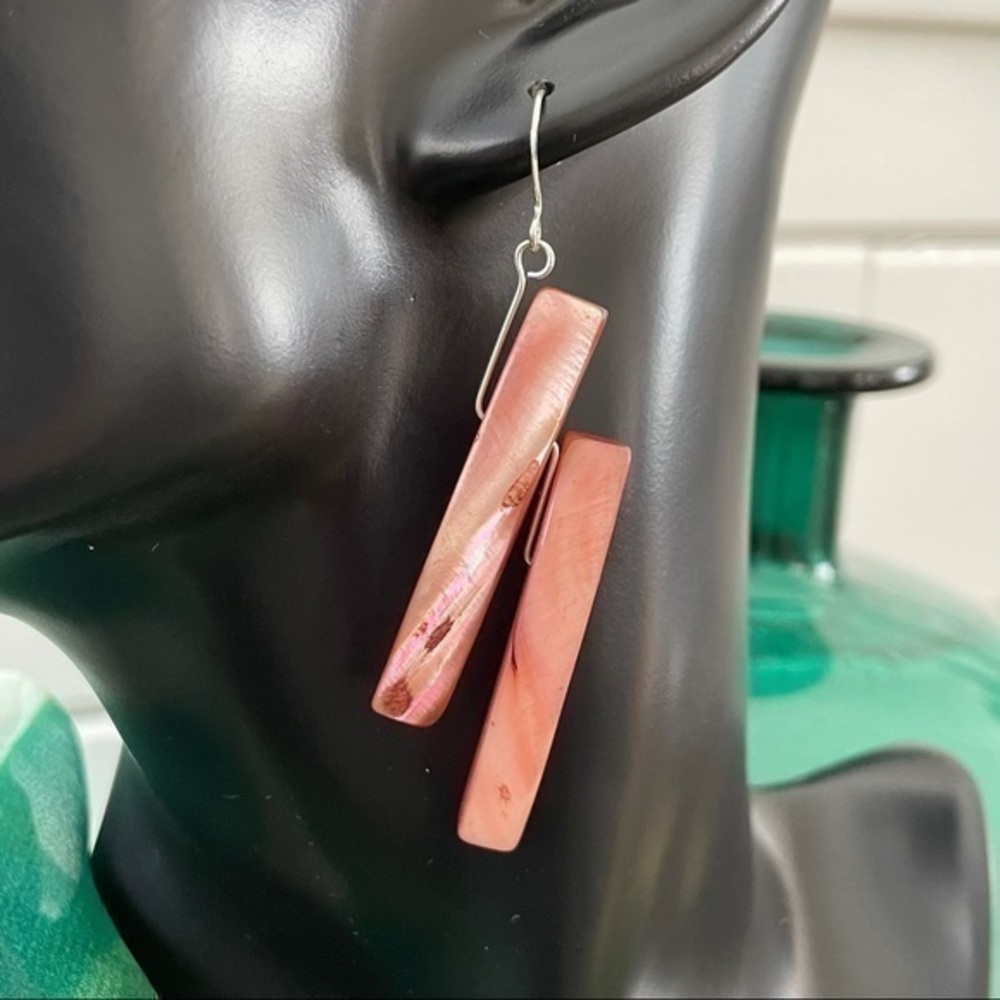 2/$29 Handmade Dangle Statement Earrings in Latte Pink Resort